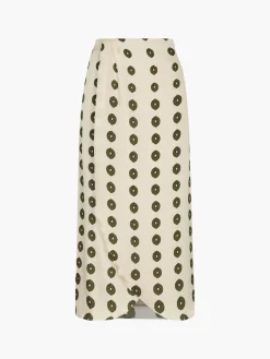 Amaime Silk Martellato Midi Skirt