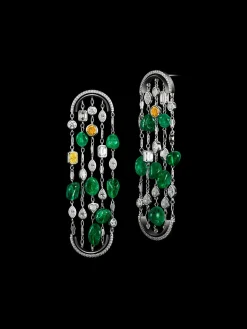 Arched Sautoir Tumble Bead Earrings