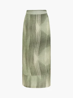 Beatrice Pleated Linen Midi Skirt