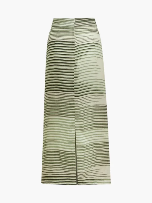 Beatrice Pleated Linen Midi Skirt