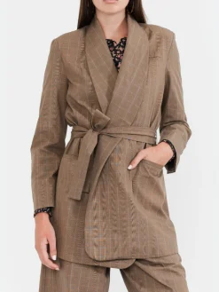 Blazer With Waist Tie