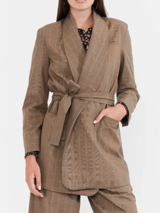 Blazer With Waist Tie