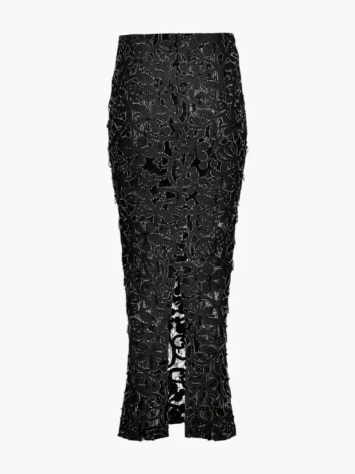 Chloe Maxi Lace Denim Skirt