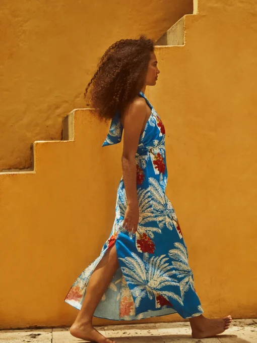 Costa Del Sol Linen Maxi Dress