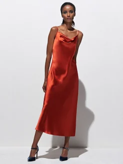 Draped Spaghetti Strap Midi Dress