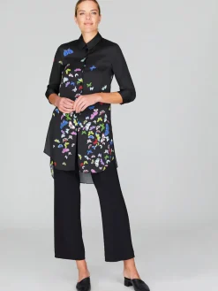 Flutter Print Georgette Long Collared Shirt