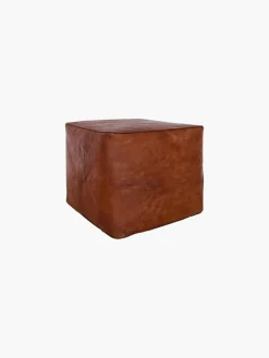 Idra Leather Ottoman Pouf