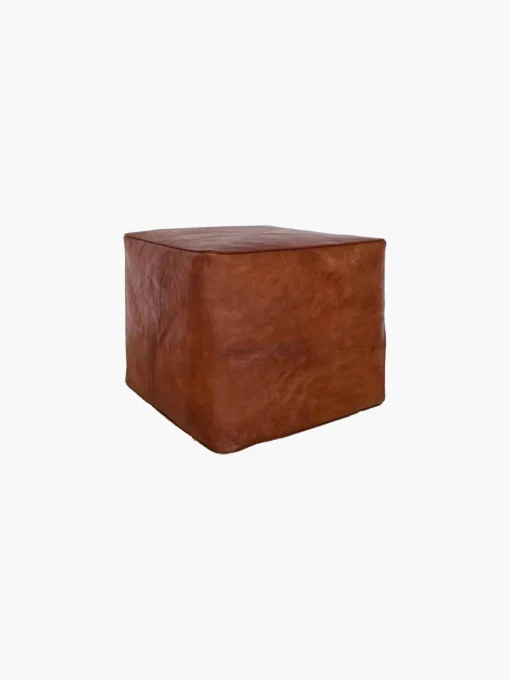 Idra Leather Ottoman Pouf