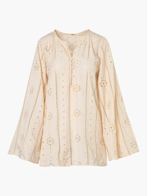 Lisa Cotton Eyelet Maxi Shirt