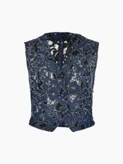 Luces Denim Hand Embroidered Vest