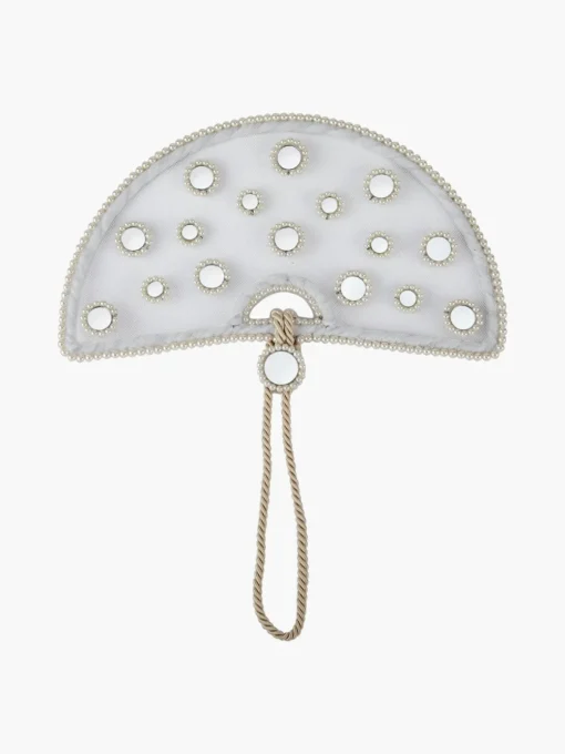 Mirror and Pearl Tulle Halo Fan