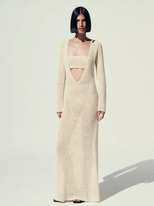 Misha Crochet Maxi Dress