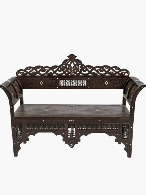 Moroccan Carved Bench