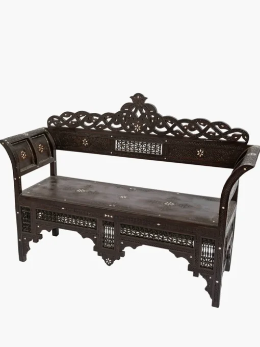 Moroccan Carved Bench