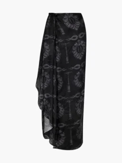 Myanmar Silk Jacquard Midi Skirt