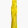 Olivia Halter Silk Dress