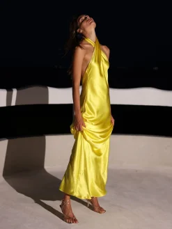 Olivia Halter Silk Dress