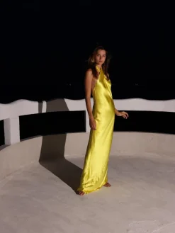 Olivia Halter Silk Dress