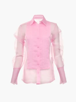 Organza Smoking Pink Blouse