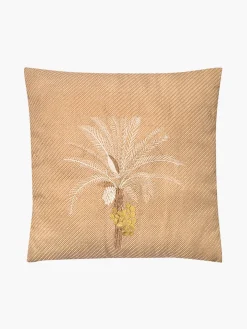 Palm Tree Embroidered Cushion Cover