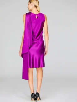 Satin Bias Drape Scarf Dress