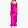 Satin Drape Front Camisole Dress