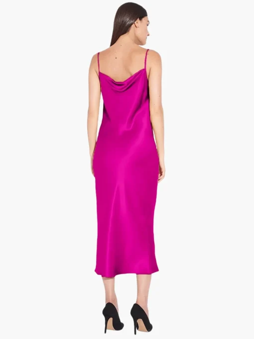 Satin Drape Front Camisole Dress