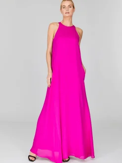 Silk Georgette Long Trapeze Gown