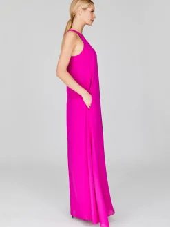 Silk Georgette Long Trapeze Gown