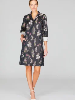 Watercolor Botanic Collared Shirt Dress